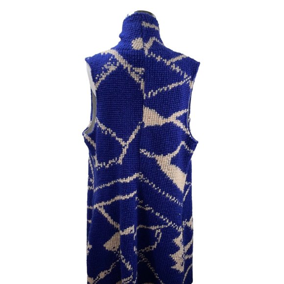 Anthropologie Tabitha Purple Abstract Long Sleeveless Cardigan Cardi Coat Vest - Picture 4 of 12